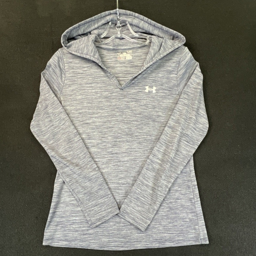 Under Armour HeatGear Loose Blue Gray Womens Small Hoodie Space Dye Pullover